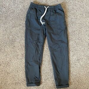 Pact Woven Twill Roll-Up Pant, Charcoal size Small
